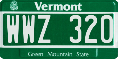 VT license plate WWZ320