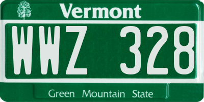 VT license plate WWZ328