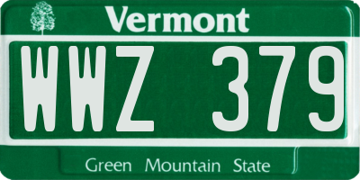 VT license plate WWZ379