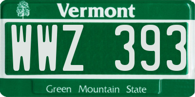 VT license plate WWZ393