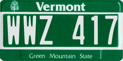 VT license plate WWZ417