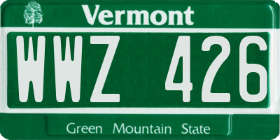 VT license plate WWZ426