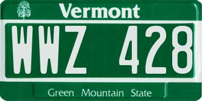 VT license plate WWZ428