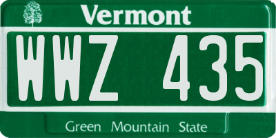VT license plate WWZ435