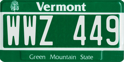 VT license plate WWZ449