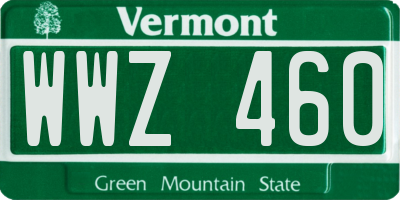 VT license plate WWZ460