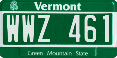 VT license plate WWZ461