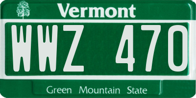 VT license plate WWZ470
