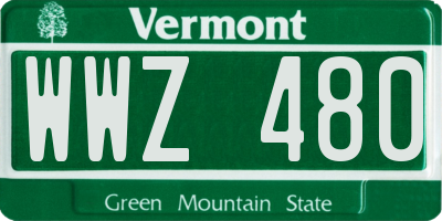 VT license plate WWZ480