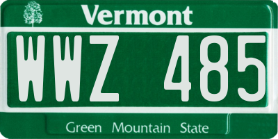 VT license plate WWZ485