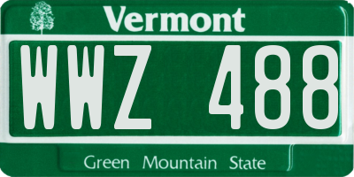 VT license plate WWZ488