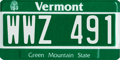 VT license plate WWZ491