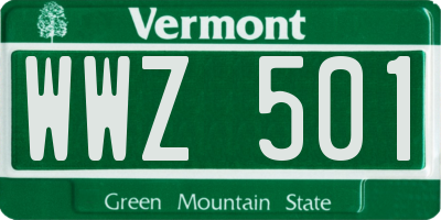 VT license plate WWZ501