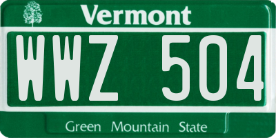 VT license plate WWZ504