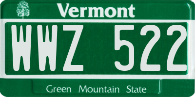 VT license plate WWZ522