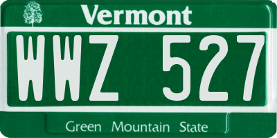 VT license plate WWZ527