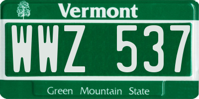 VT license plate WWZ537