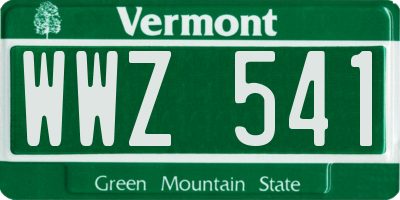 VT license plate WWZ541