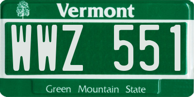 VT license plate WWZ551