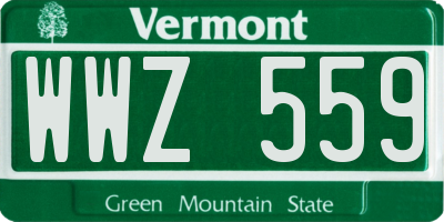 VT license plate WWZ559