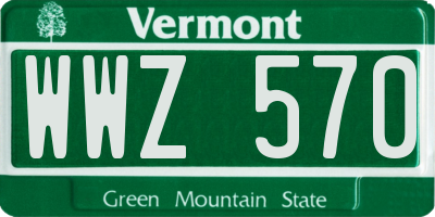 VT license plate WWZ570