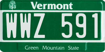VT license plate WWZ591