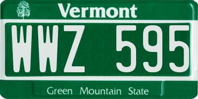 VT license plate WWZ595