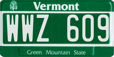 VT license plate WWZ609