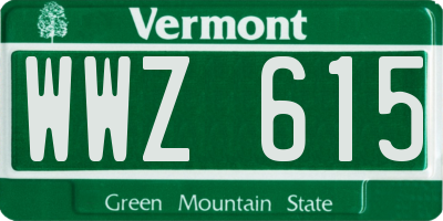 VT license plate WWZ615