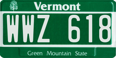 VT license plate WWZ618