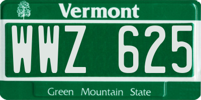 VT license plate WWZ625