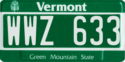 VT license plate WWZ633