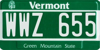 VT license plate WWZ655
