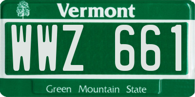 VT license plate WWZ661