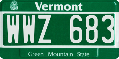 VT license plate WWZ683