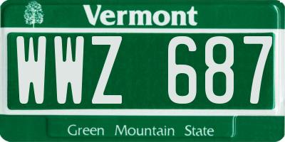 VT license plate WWZ687
