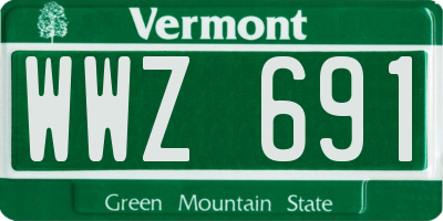 VT license plate WWZ691