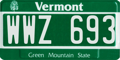 VT license plate WWZ693
