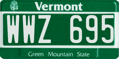 VT license plate WWZ695
