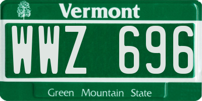 VT license plate WWZ696