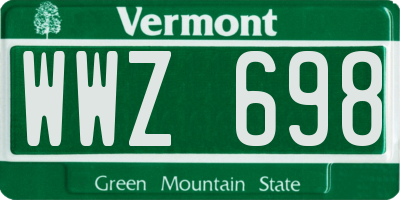 VT license plate WWZ698