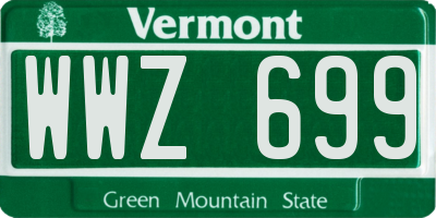 VT license plate WWZ699
