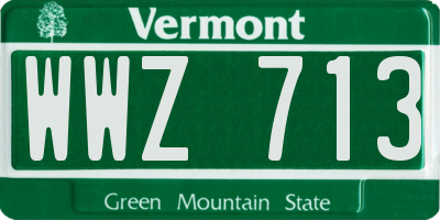 VT license plate WWZ713