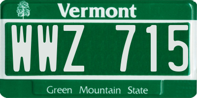 VT license plate WWZ715