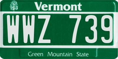 VT license plate WWZ739