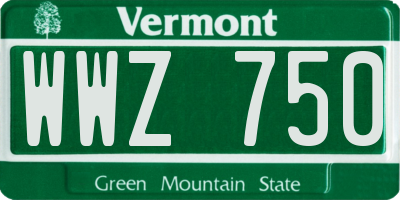 VT license plate WWZ750