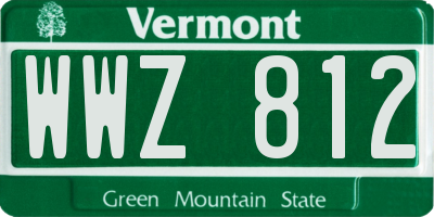 VT license plate WWZ812