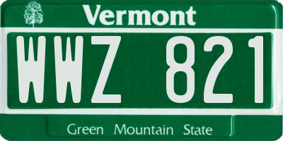 VT license plate WWZ821