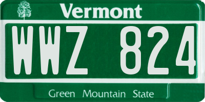 VT license plate WWZ824