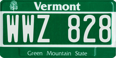 VT license plate WWZ828